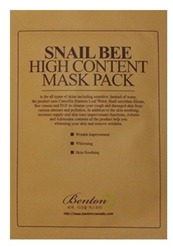 Benton Snail Bee High Content Mask Pack - Bawełniana maseczka ze śluzem ślimaka i jadem pszczelim