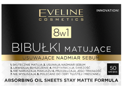 Eveline Cosmetics Bibułki matujące 8w1 50szt