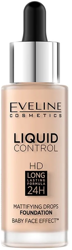 Eveline Cosmetics Liquid Control HD Matujący podkład do twarzy 001 Porcelain 32ml