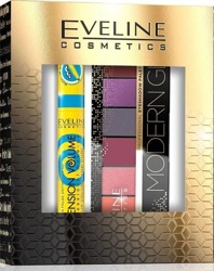 Eveline Cosmetics ZESTAW Tusz do rzęs Extension Volume Push Up + Paleta cieni Modern Glam