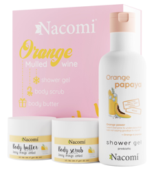 Nacomi Orange Mulled Wine zestaw prezentowy Żel pod prysznic + Peeling + Mus do ciała