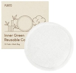 PURITO Inner Green Reusable Cotton Rounds bambusowo bawełniane wielorazowe płatki kosmetyczne 10szt