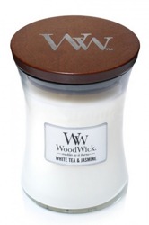WoodWick świeca średnia White Tea&Jasmine 275g