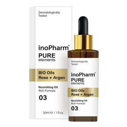 inoPharm PURE elements BIO Oils Rose&Argan Serum do twarzy i szyi z bioolejkami róża&argan 30ml