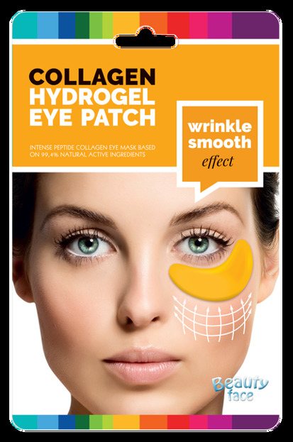 Beauty Face Przeciwzmarszczkowe szokowe płatki kolagenowe pod oczy ze złotem i kwasem hialuronowym