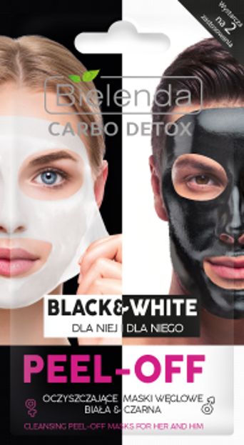 Bielenda Carbo Detox Black&White Oczyszczające maski węglowe dla niej i dla niego 2x6g