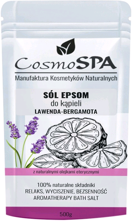 CosmoSPA Sól Epsom do kąpieli Lawenda-Bergamota 500g