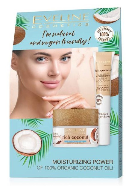 Eveline Cosmetics Zestaw prezentowy Rich Coconut krem do twarzy 50ml + krem pod oczy 20ml