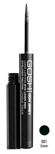GOSH, Long Lasting Eye Liner Pen, Długotrwały eye liner w płynie, 001 Green