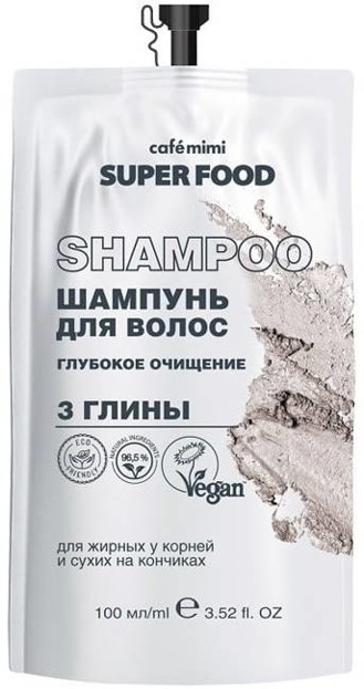 Le Cafe Mimi Super Food Szampon do włosów 3 glinki 100ml
