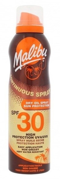 Malibu Continuous Spray 30SPF Medium Protect Suchy olejek do opalania 175ml