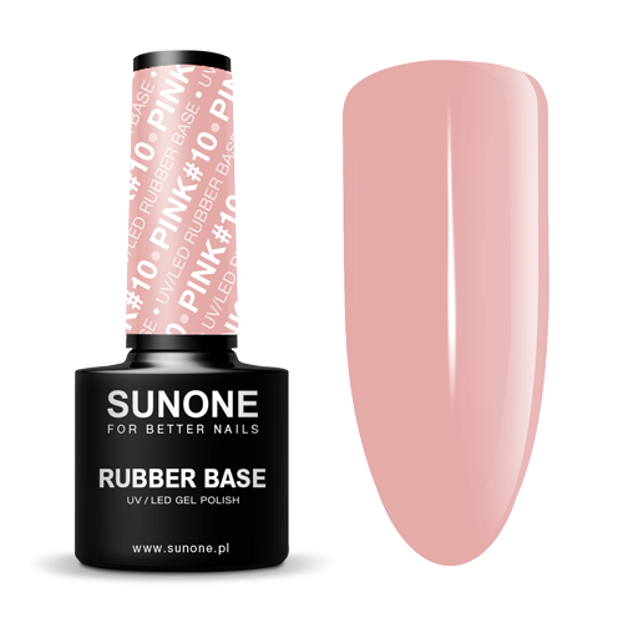 SunOne  Rubber Base Kauczukowa baza hybrydowa Pink #10 5g